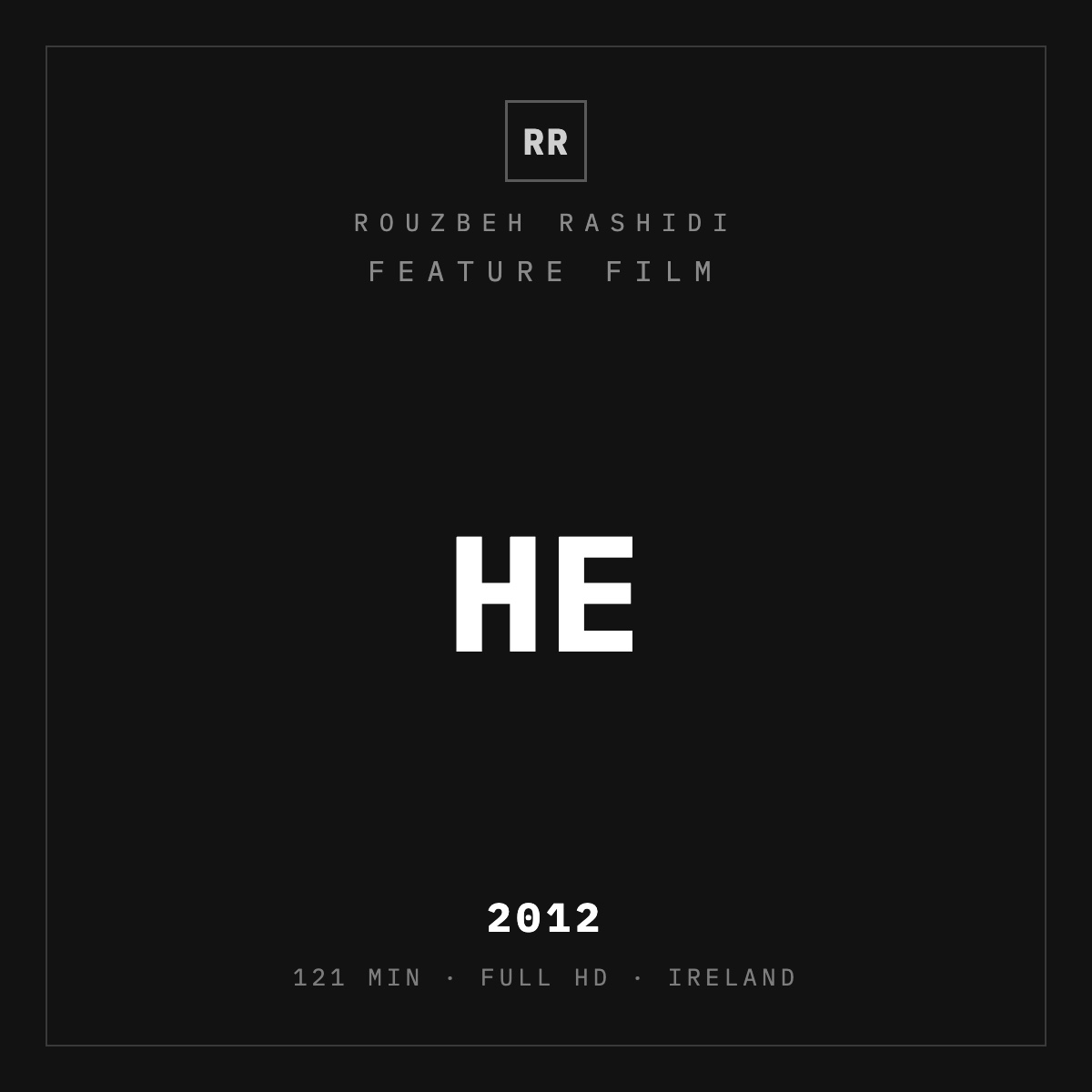 He (2012) — typographic plate, Rouzbeh Rashidi