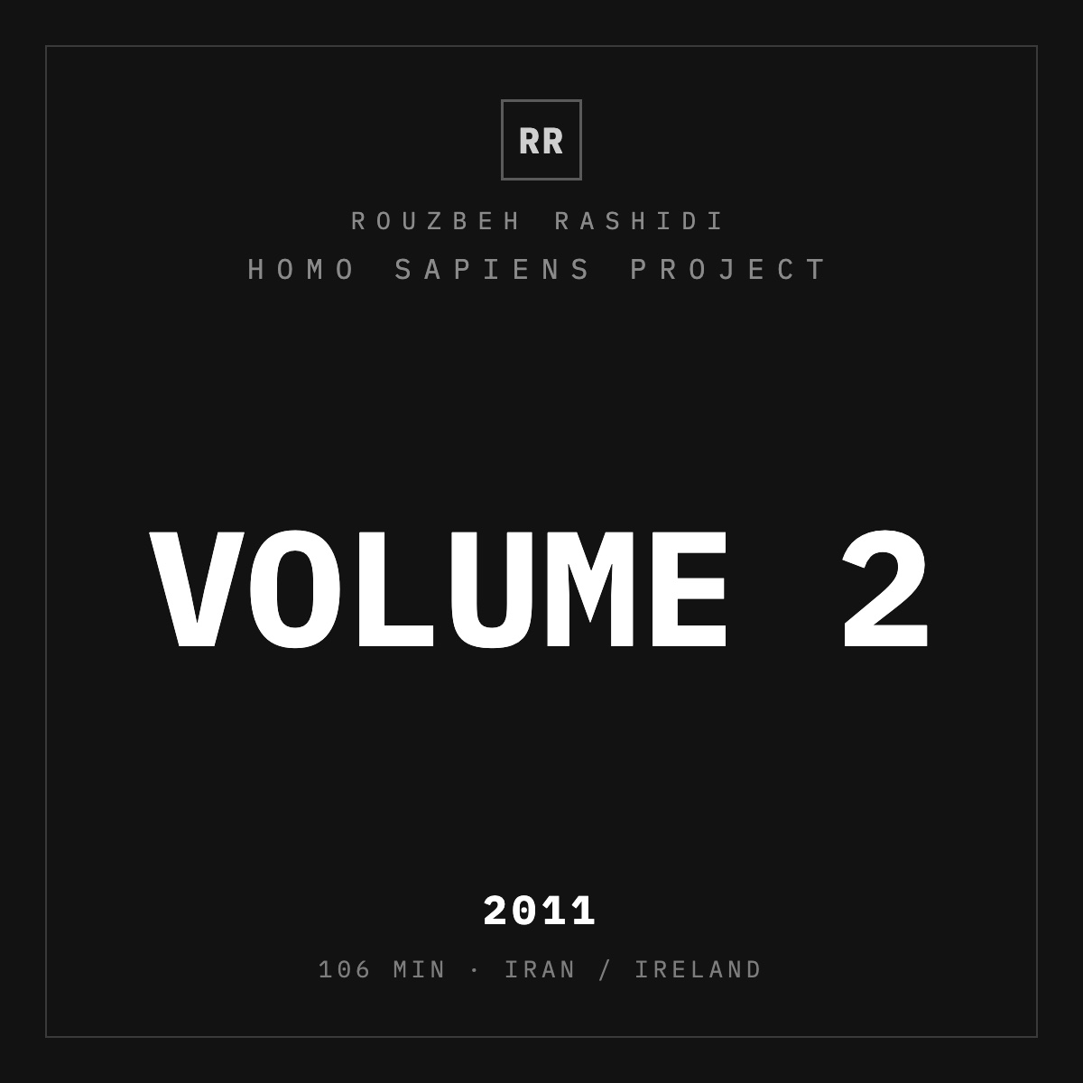 Homo Sapiens Project, Volume 2 — typographic plate, Rouzbeh Rashidi