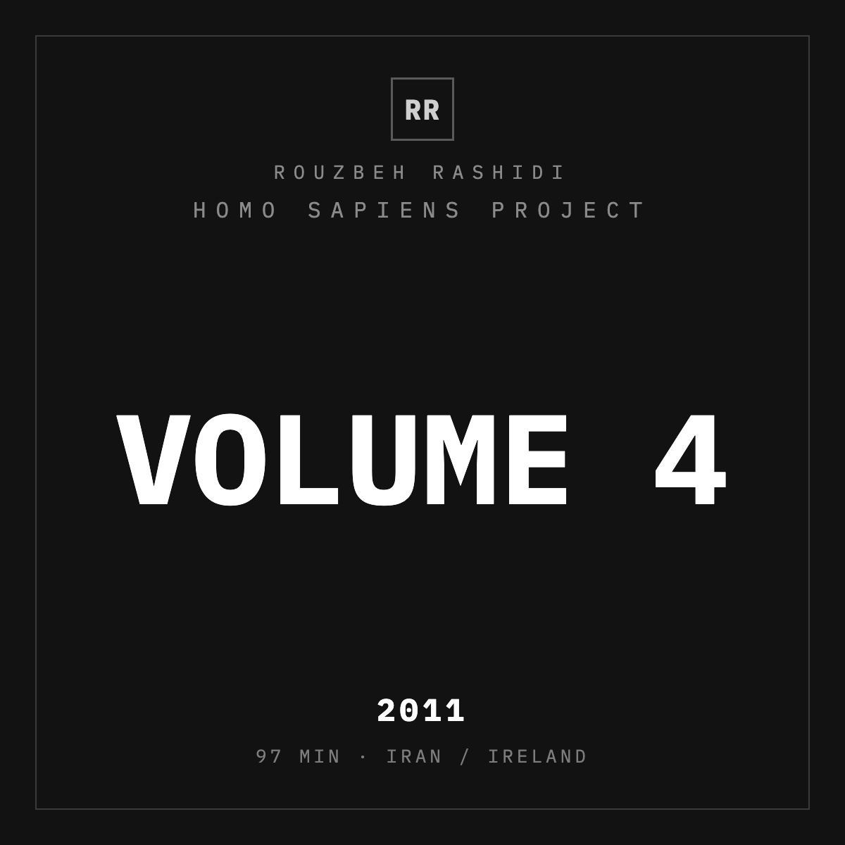Homo Sapiens Project, Volume 4 — typographic plate, Rouzbeh Rashidi