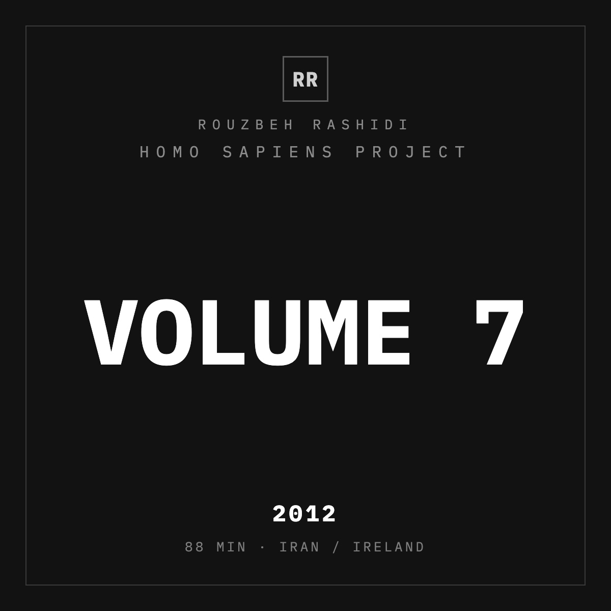 Homo Sapiens Project, Volume 7 — typographic plate, Rouzbeh Rashidi
