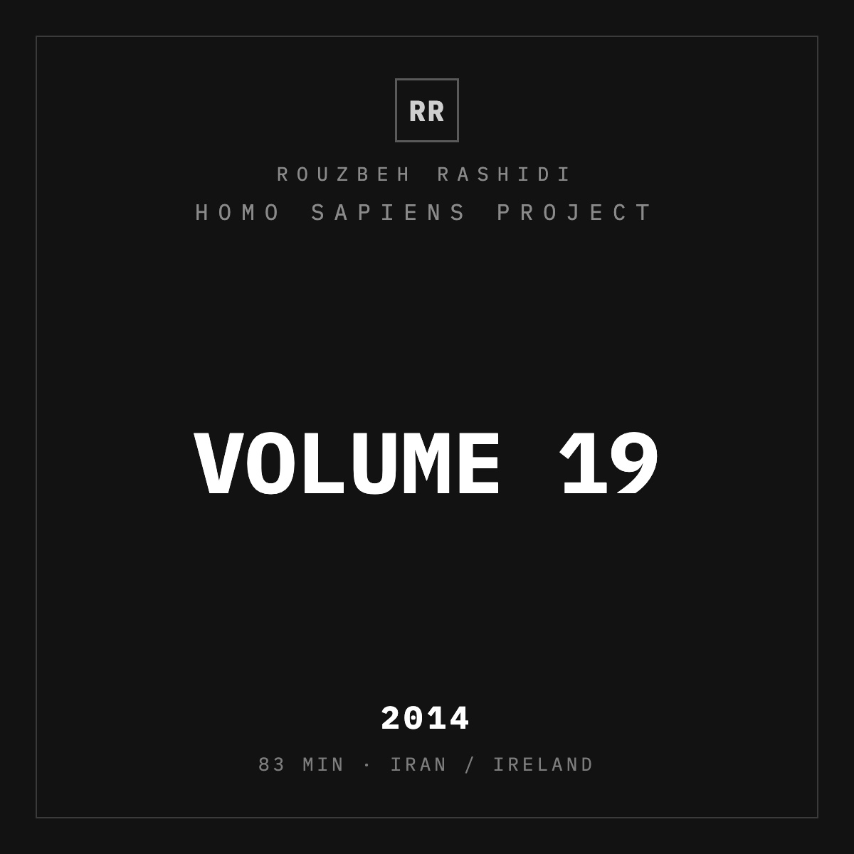 Homo Sapiens Project, Volume 19 — typographic plate, Rouzbeh Rashidi